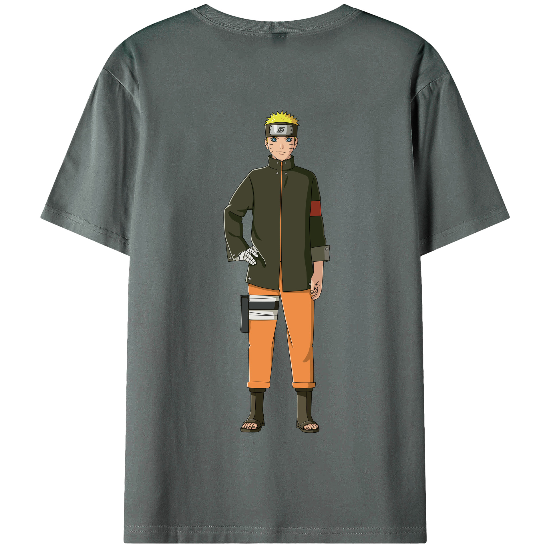 （画像用） NARUTO -ナルト- うずまき ナルト Uzumaki Naruto 綿100％半袖Tシャツ（背面プリント）
